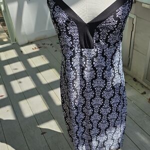 Elegant Black and White Patterned Dress